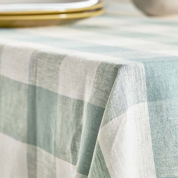 Sophie Allport Teal Gingham Linen Tablecloth