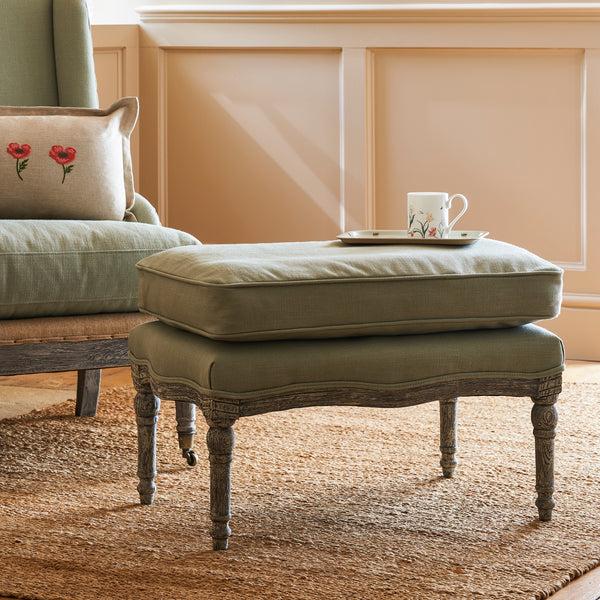 sophie allport Witham Footstool - Pale Green
