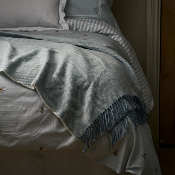 sophie allport Wool Throw - Duck Egg