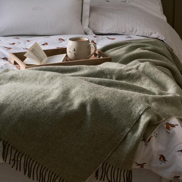 sophie allport Wool Throw - Olive