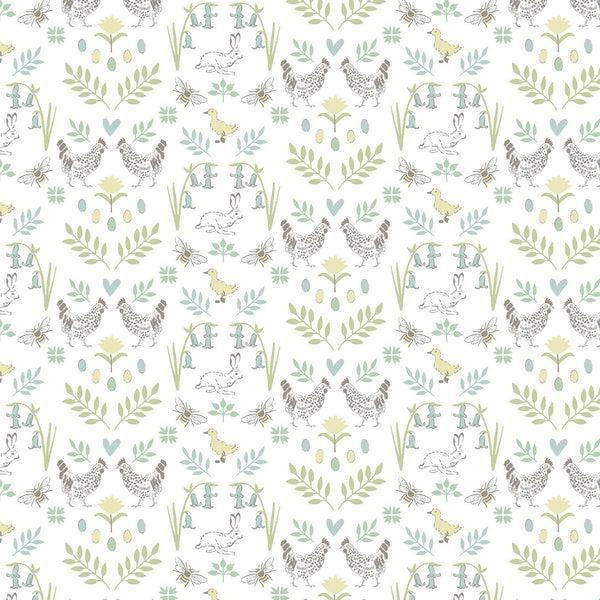 Sophie Allport Spring Chicken White Made To Measure Roman Blind