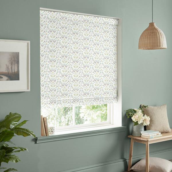 Sophie Allport Spring Chicken White Made To Measure Roman Blind