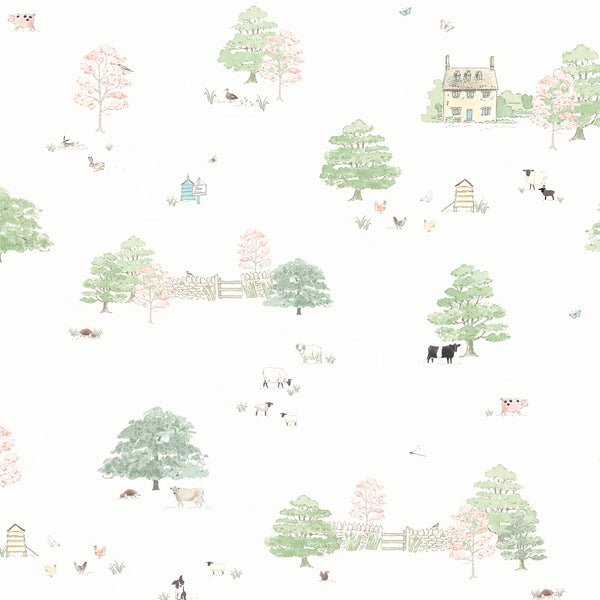 Sophie Allport Spring Cottage White Made To Measure Roller Blind