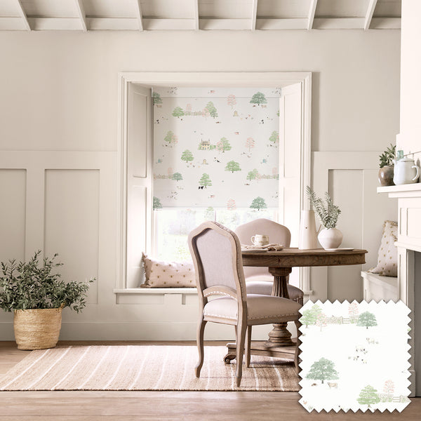 Sophie Allport Spring Cottage White Made To Measure Roller Blind