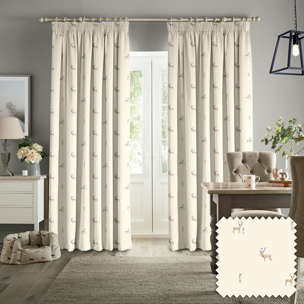sophie allport Stags Natural Made to Measure Curtains