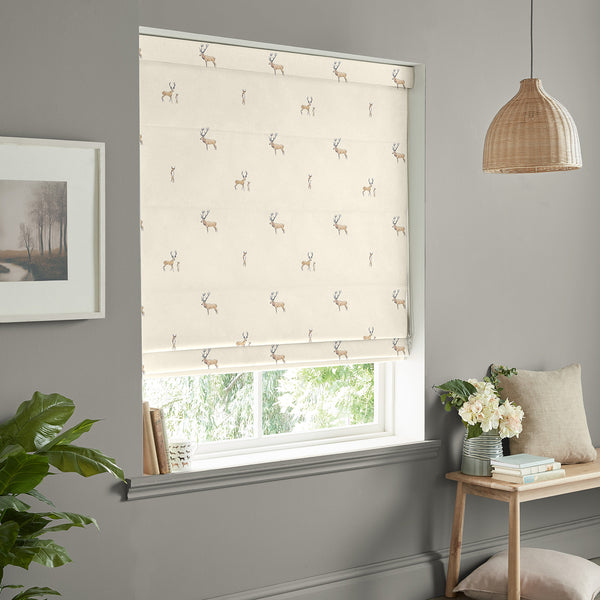 Sophie Allport Stags Natural Made To Measure Roman Blind