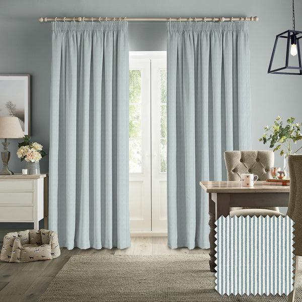 Sophie Allport Stamford Stripe Blue Made To Measure Curtains