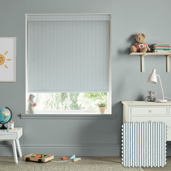 sophie allport Stamford Stripe Blue Made to Measure Roller Blind