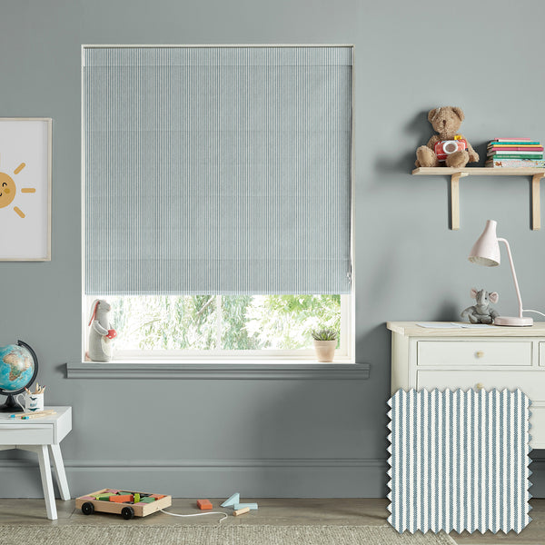 Sophie Allport Stamford Stripe Blue Made To Measure Roman Blind