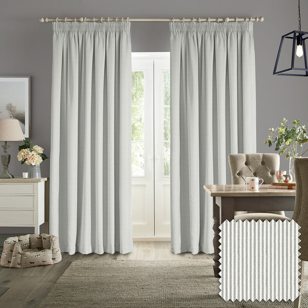sophie allport Stamford Stripe Grey Made to Measure Curtains