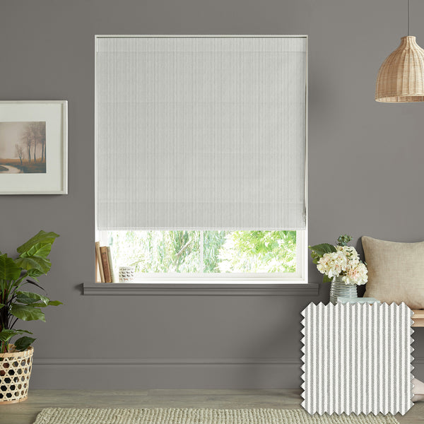 sophie allport Stamford Stripe Grey Made to Measure Roman Blind