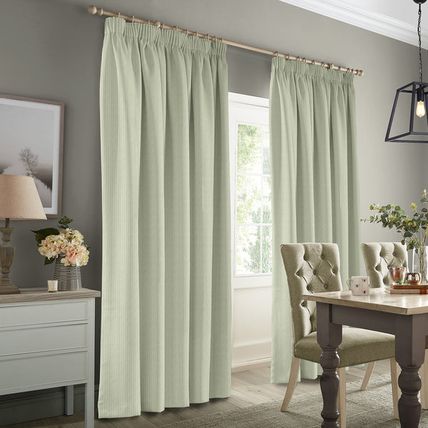 Sophie Allport Stamford Stripe Sage Made To Measure Curtains
