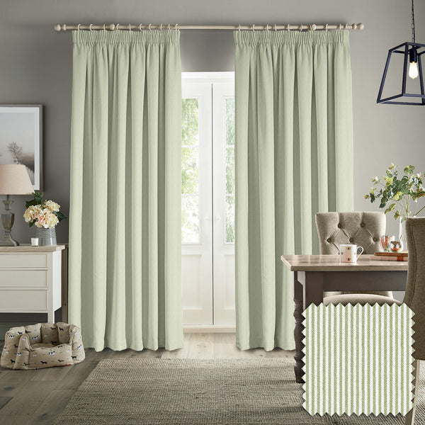 sophie allport Stamford Stripe Sage Made to Measure Curtains