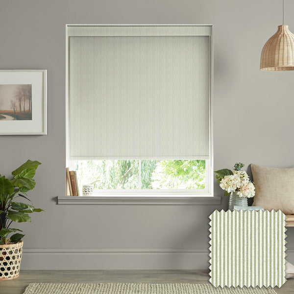 Sophie Allport Stamford Stripe Sage Made To Measure Roller Blind