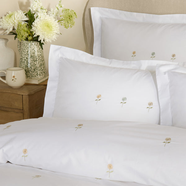 Sophie Allport Sunflower Embroidered Pair Of Oxford Pillowcases