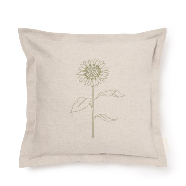 Sophie Allport Sunflower Linen Blend Embroidered Cushion