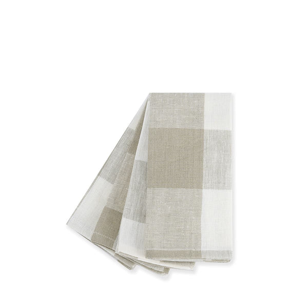 Sophie Allport Warm Stone Gingham Linen Napkins (Set Of 4)