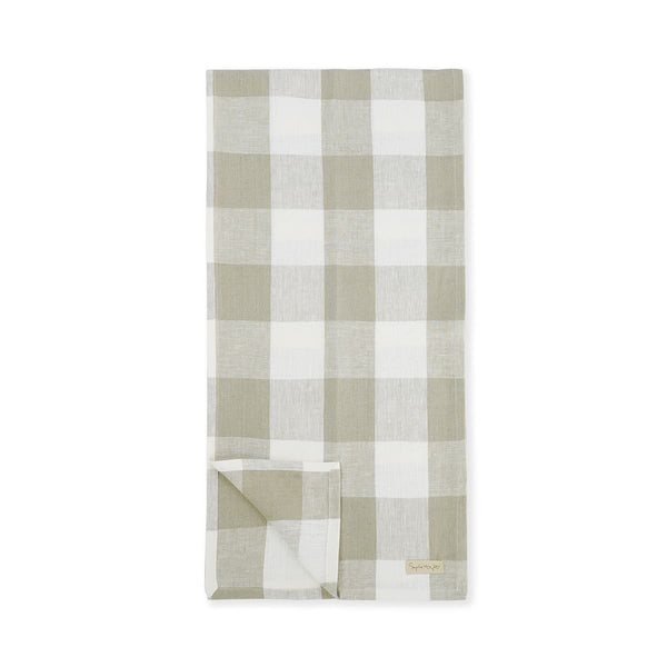 Sophie Allport Warm Stone Gingham Linen Table Runner