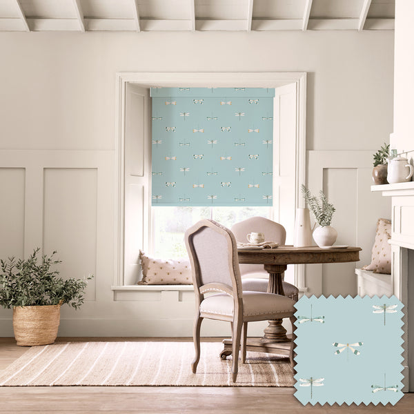 Sophie Allport Watercolour Dragonfly Blue Made To Measure Roller Blind