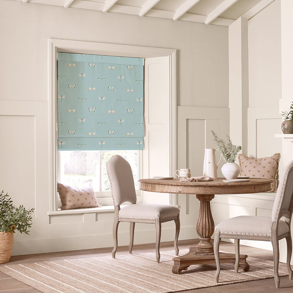 Sophie Allport Watercolour Dragonfly Blue Made To Measure Roman Blind