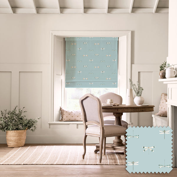 sophie allport Watercolour Dragonfly Blue Made to Measure Roman Blind