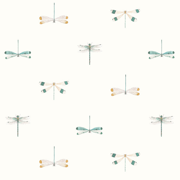 Sophie Allport Watercolour Dragonfly White Made To Measure Curtains