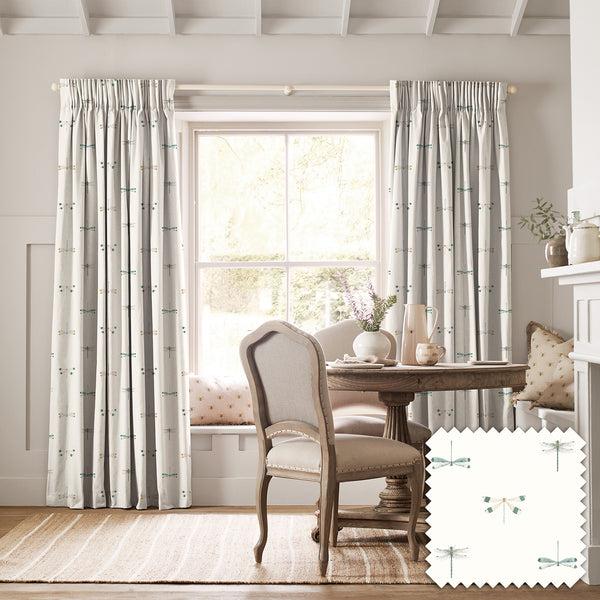 Sophie Allport Watercolour Dragonfly White Made To Measure Curtains