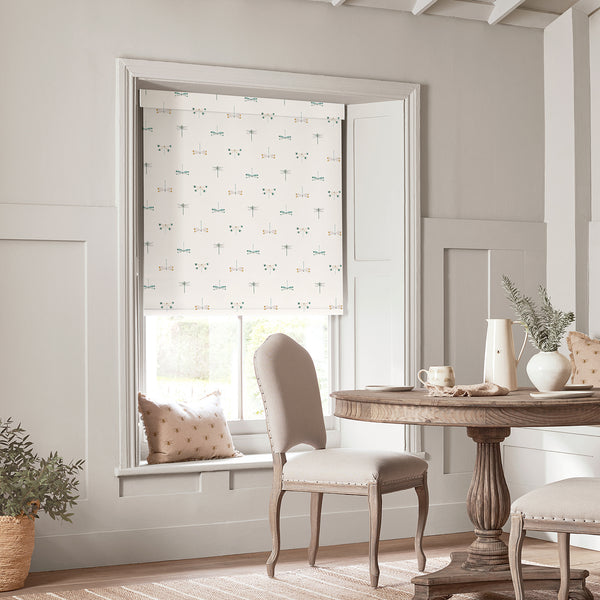 Sophie Allport Watercolour Dragonfly White Made To Measure Roller Blind