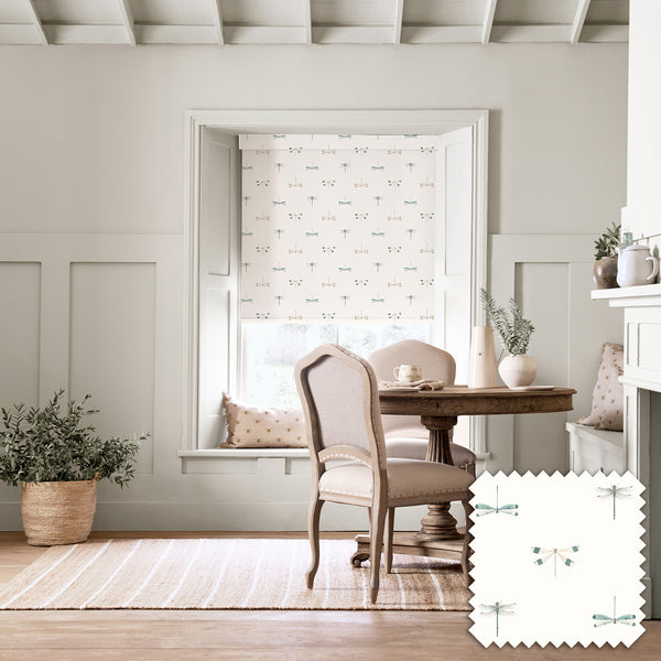 sophie allport Watercolour Dragonfly White Made to Measure Roller Blind