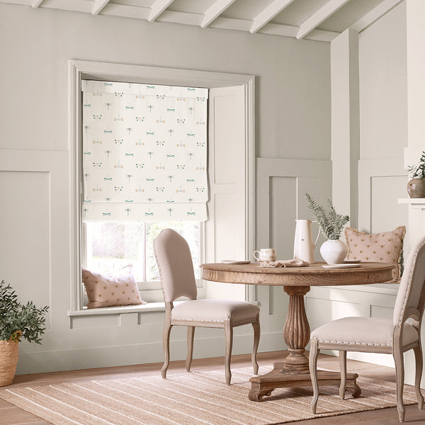 Sophie Allport Watercolour Dragonfly White Made To Measure Roman Blind