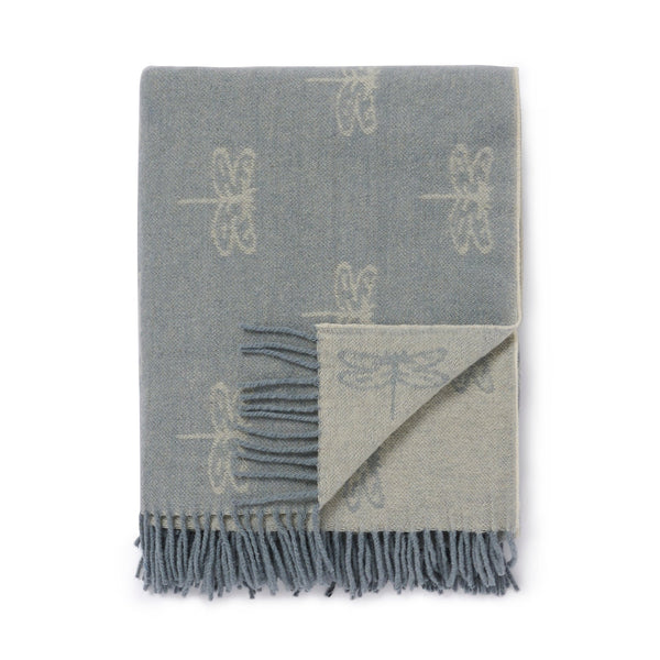Sophie Allport Watercolour Dragonfly Wool Knitted Throw