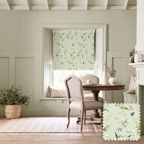 Sophie Allport Wild Floral Soft Green Made To Measure Roller Blind