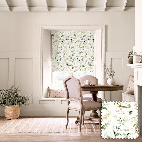 sophie allport Wild Floral White Made to Measure Roller Blind