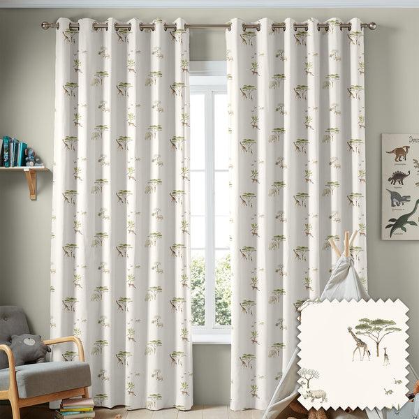 Sophie Allport Wild Savannah Off White Made To Measure Curtains