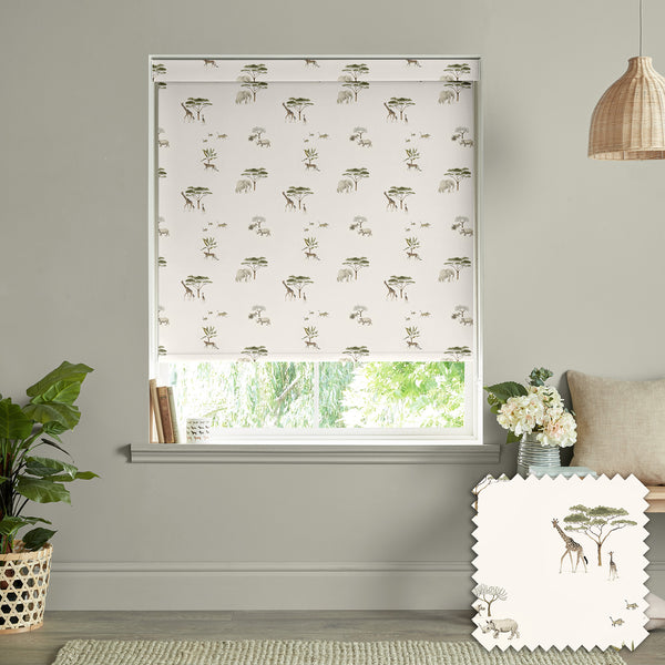 Sophie Allport Wild Savannah Off White Made To Measure Roller Blind