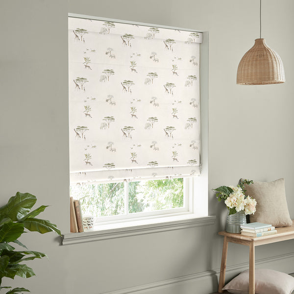 Sophie Allport Wild Savannah Off White Made To Measure Roman Blind
