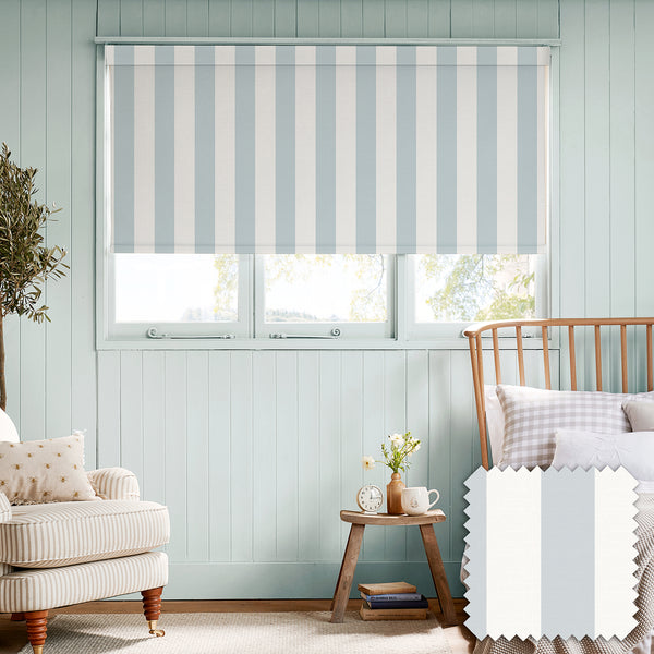Sophie Allport Witham Blue Stripe Made To Measure Roller Blind