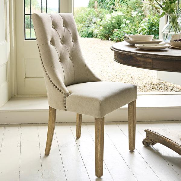 sophie allport Witham Buttoned Back Dining Chair - Cream