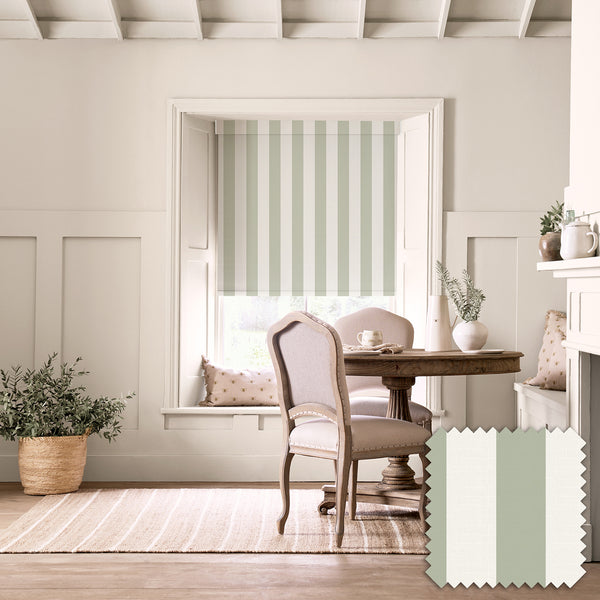 sophie allport Witham Sage Stripe Made to Measure Roller Blind