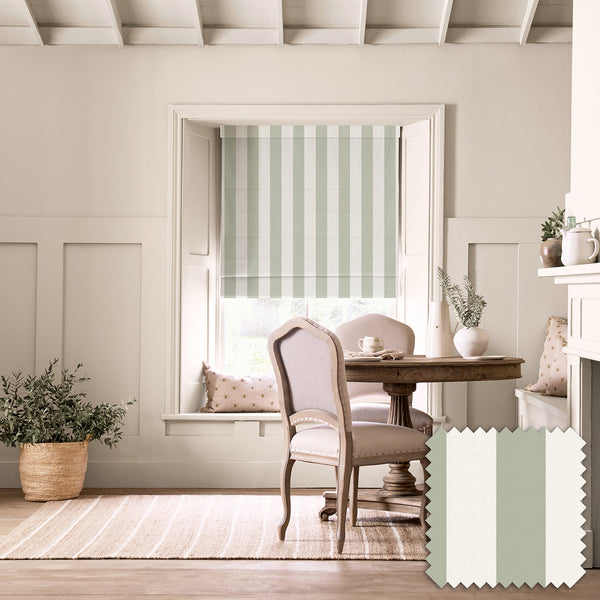 Sophie Allport Witham Sage Stripe Made To Measure Roman Blind