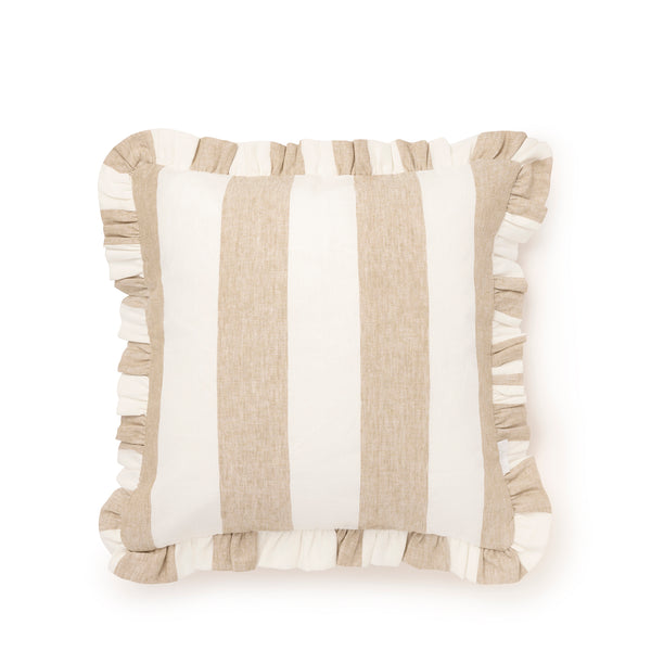 Sophie Allport Witham Sand Stripe Frill Edge Cushion