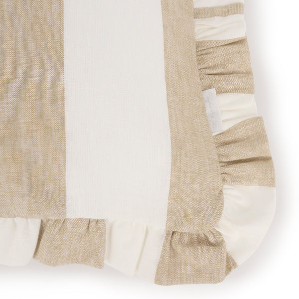 Sophie Allport Witham Sand Stripe Frill Edge Cushion
