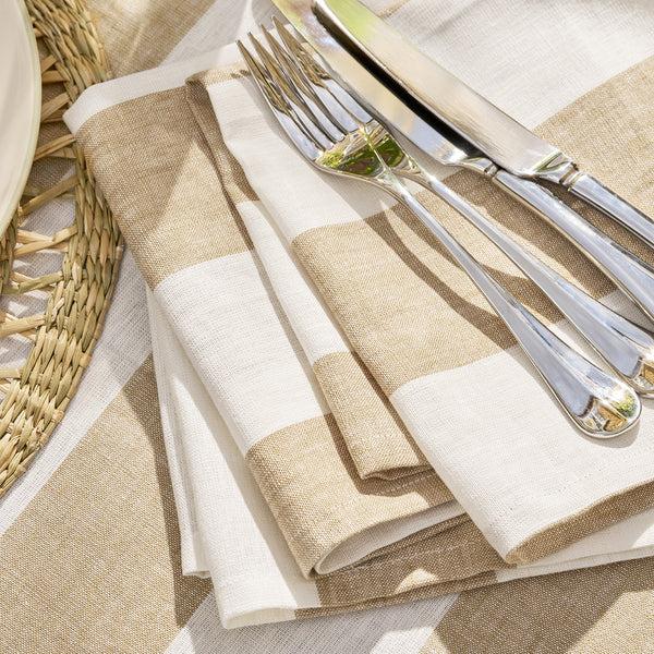 Sophie Allport Witham Sand Stripe Linen Napkins (Set Of 4)