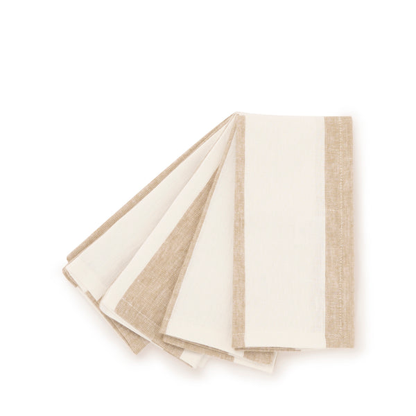 Sophie Allport Witham Sand Stripe Linen Napkins (Set Of 4)