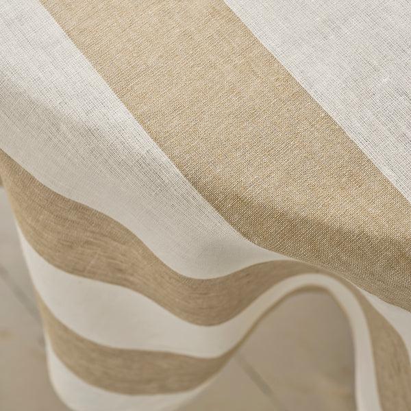 Sophie Allport Witham Sand Stripe Round Linen Tablecloth