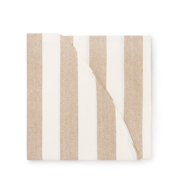 Sophie Allport Witham Sand Stripe Round Linen Tablecloth