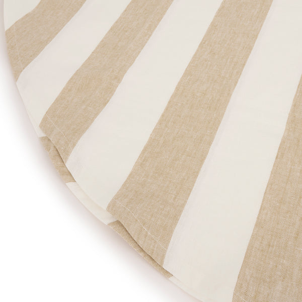 Sophie Allport Witham Sand Stripe Round Linen Tablecloth