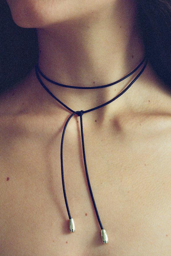 Sophie Buhai Elegant Shoelace Choker In Vegan Leather