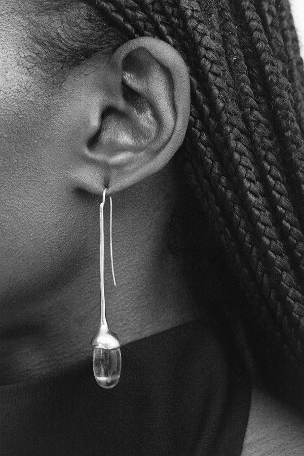 Sophie Buhai Long Dripping Stone Earrings In Quartz