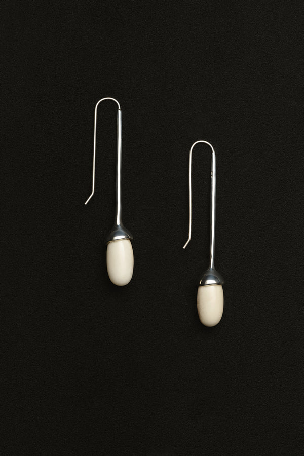 Sophie Buhai Long Dripping Stone Earrings In Vegetable Ivory